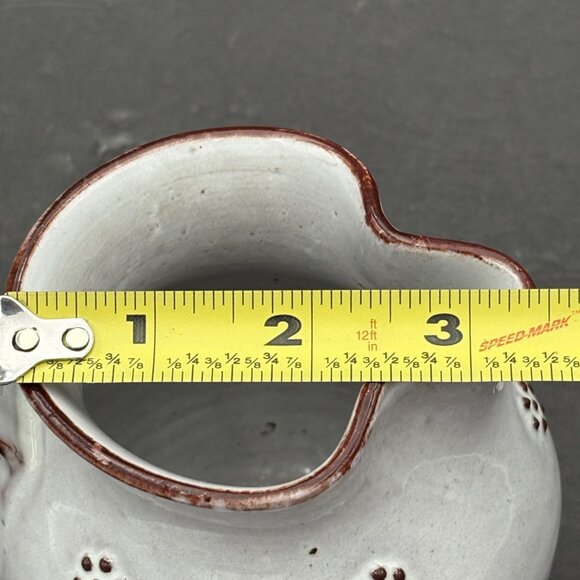 Handcrafted Ceramic Jug Pitcher Raised Brown Accents Pottery Farmhouse Rustic - Picture 5 of 13